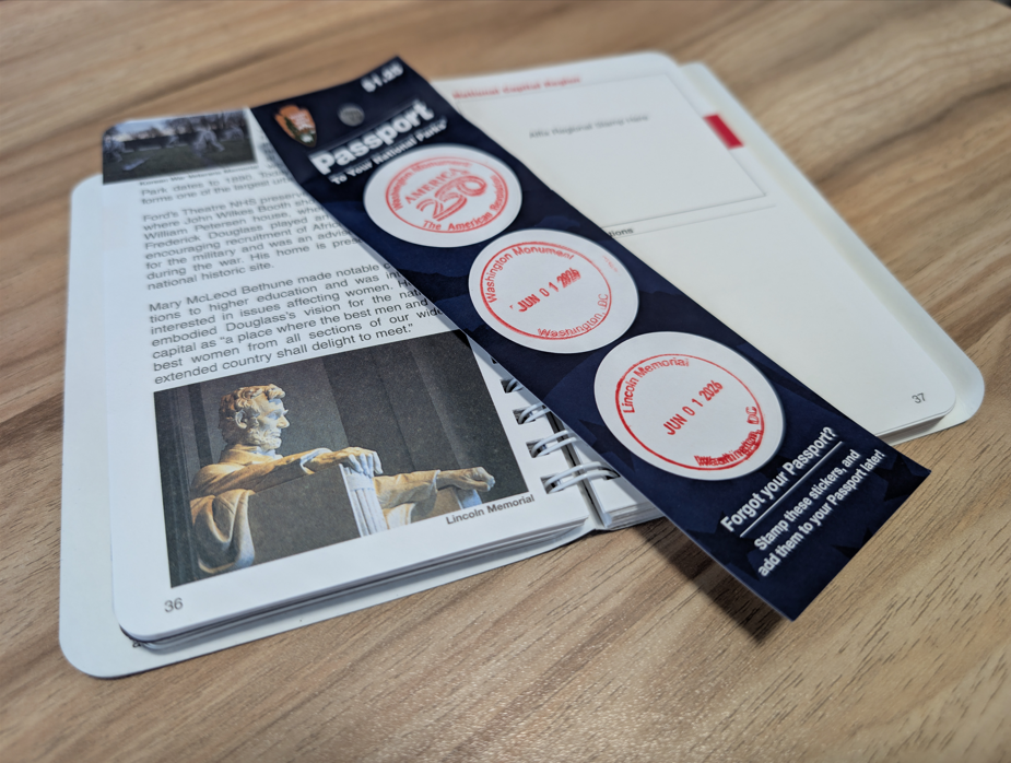 National Parks Cancellation Stamps on a Sticker Sleeve