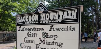 Raccoon Mountain Caverns Sign